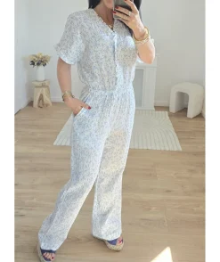 La boutique de Lilie COMBINAISON BLANCHE GAZE DE COTON> Combinaisons