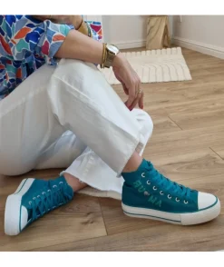 La boutique de Lilie BASKETS GISELE BLEU CANARD> Baskets