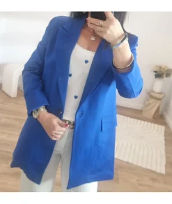 La boutique de Lilie BLAZER ALISSA LONG BLEU ELEC> Vestes