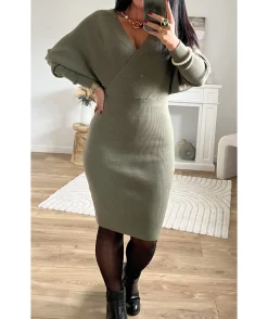 La boutique de Lilie ROBE PULL OLIVINE> Robes