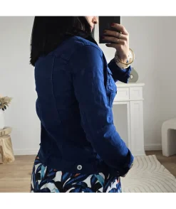 La boutique de Lilie VESTE EN JEANS LAURA BLEU ELEC> Vestes